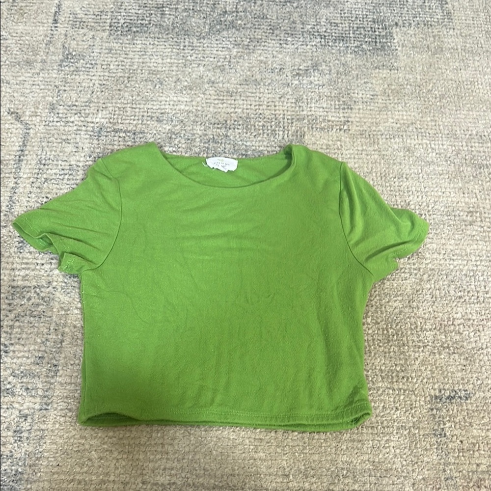 Vibrant Green Short Sleeve Cropped Tee